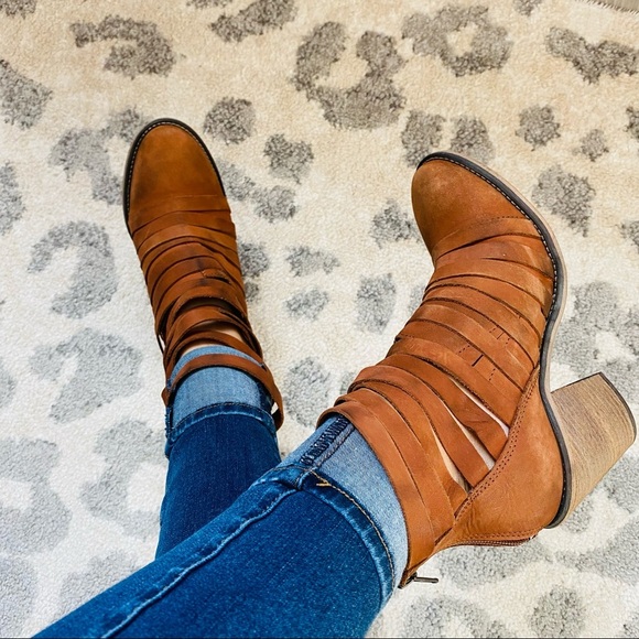 Free People Hybrid Heel Ankle Boots Brown Size 39 - Picture 13 of 13